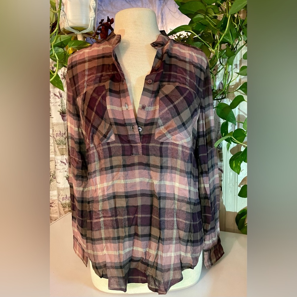 Workshop Republic Womens Pullover Top Size Small Plaid